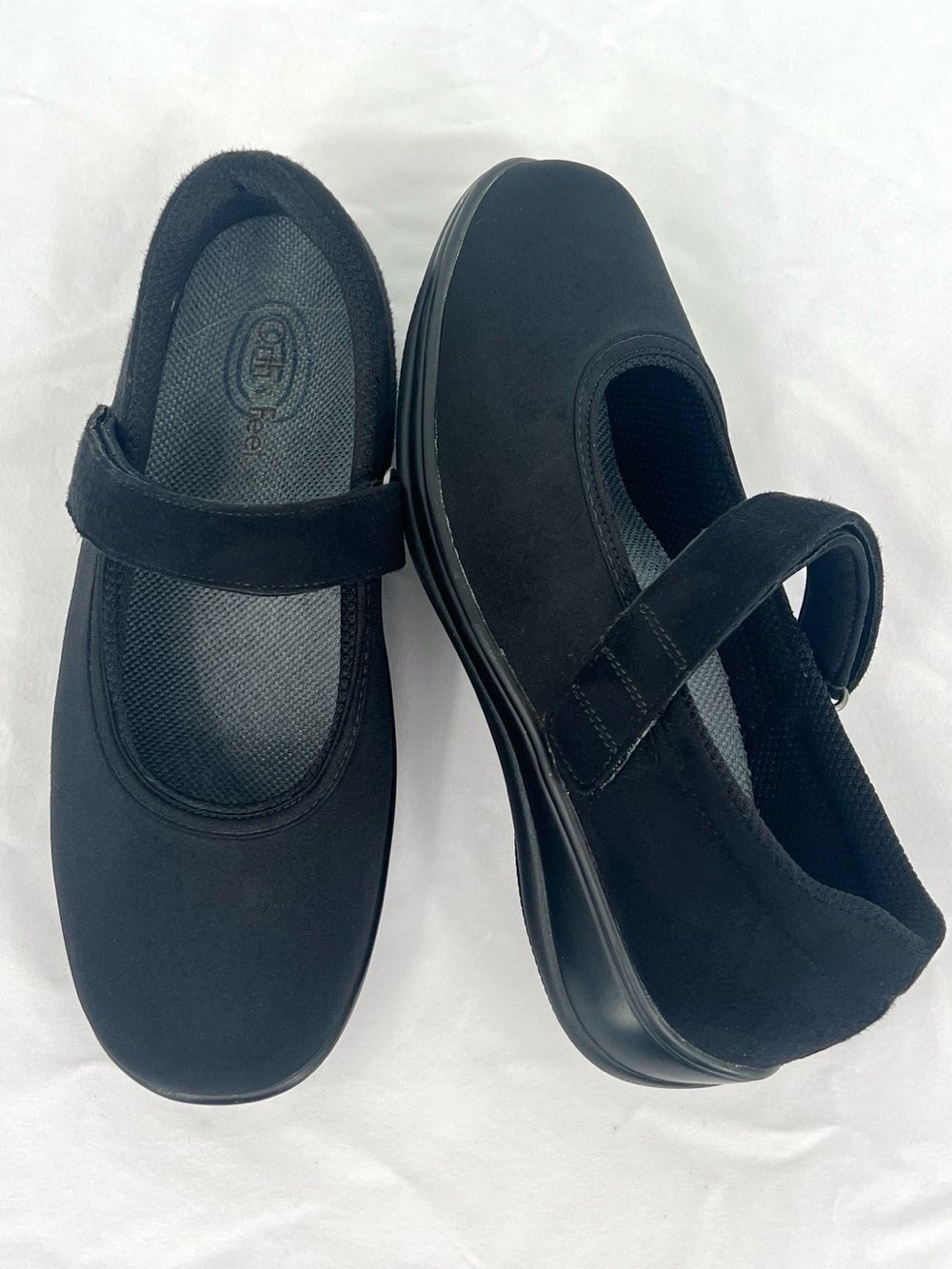 Orthofeet Springfield Black Stretch Mary Jane Orthopedic Shoes Women's 10 Wide